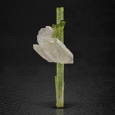 Green Tourmaline Crystal with Quartz